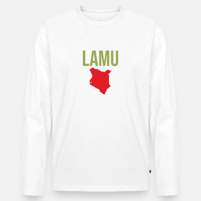 Lamu Kenya Souvenir - Männer Premium Bio Langarmshirt - Weiß