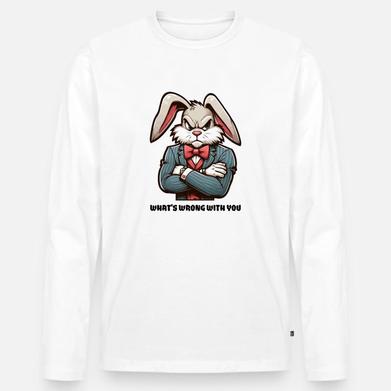 What´s wrong with you - Männer Premium Bio Langarmshirt - Weiß