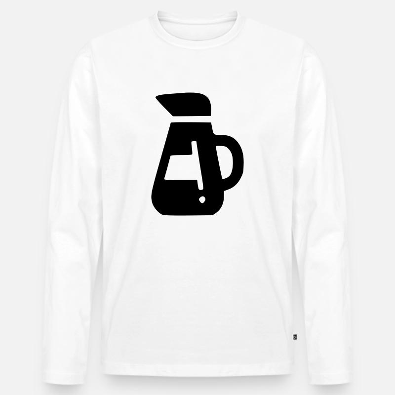 Kaffeekanne - Männer Premium Bio Langarmshirt - Weiß