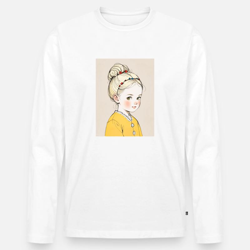 Blühende Unschuld - Männer Premium Bio Langarmshirt - Weiß