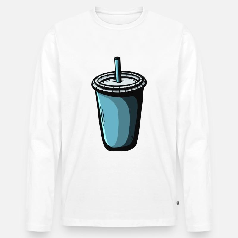 To Go Shake coffee Getränk - Männer Premium Bio Langarmshirt - Weiß
