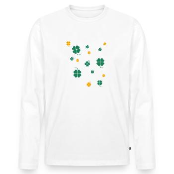 Shamrock,Shamrocks , Ireland - Men's Premium Organic Long Sleeve Shirt - white - Front - Nico (187cm)