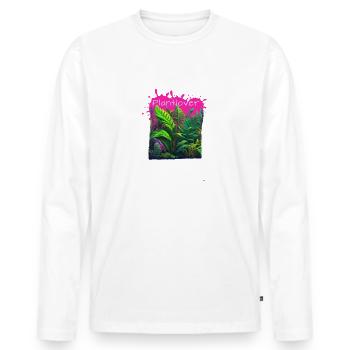 Philodendron, Plantes, Plantes, Amant - T-shirt manches longues Premium bio Homme - blanc - Devant - Nico (187cm)