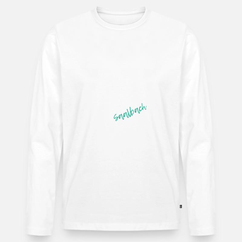 saalbach - Männer Premium Bio Langarmshirt - Weiß