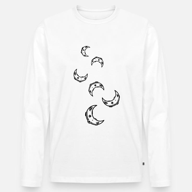 Mond Icon symbol - Männer Premium Bio Langarmshirt - Weiß