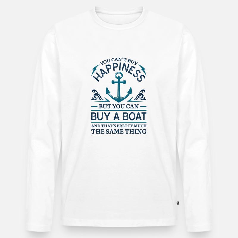 Kaufen Sie ein Boot - Männer Premium Bio Langarmshirt - Weiß