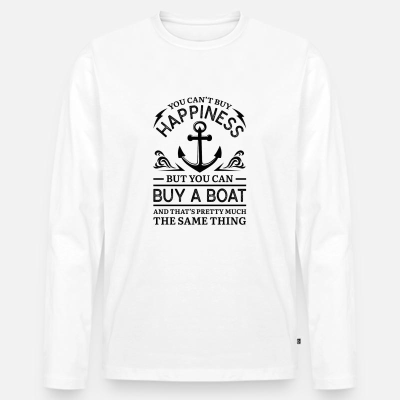 Kaufen Sie ein Boot - Männer Premium Bio Langarmshirt - Weiß