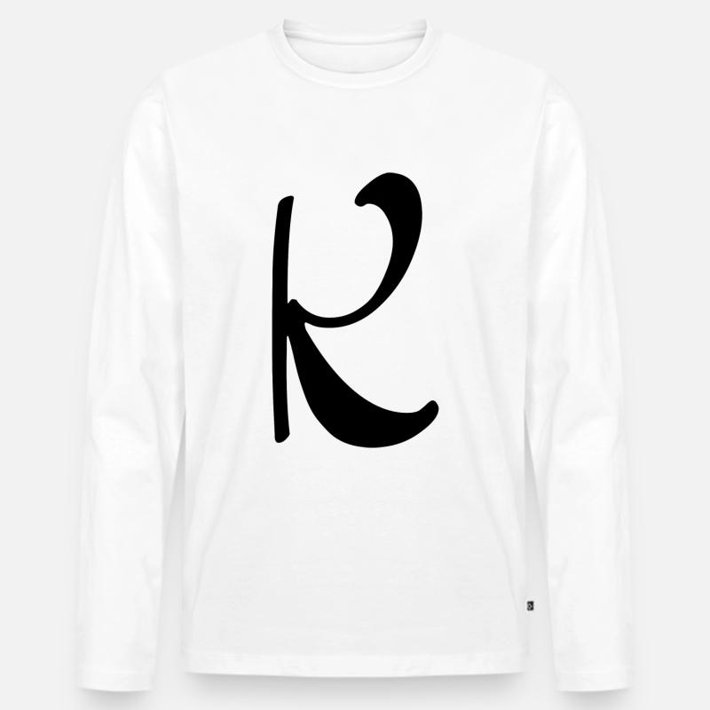 Buchstabe K - Männer Premium Bio Langarmshirt - Weiß