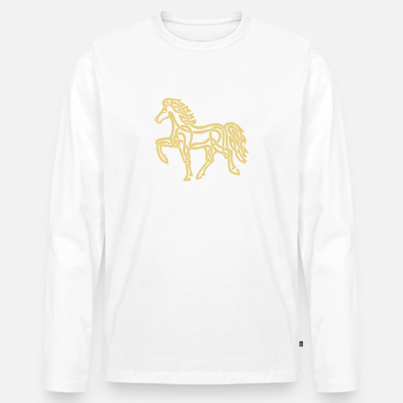 Celtic Tölter - Männer Premium Bio Langarmshirt - Weiß