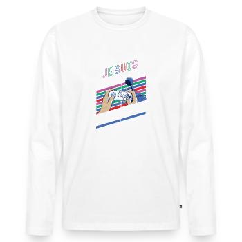 je suis le parrain suprême des gamers t-shirt - T-shirt manches longues Premium bio Homme - blanc - Devant - Nico (187cm)