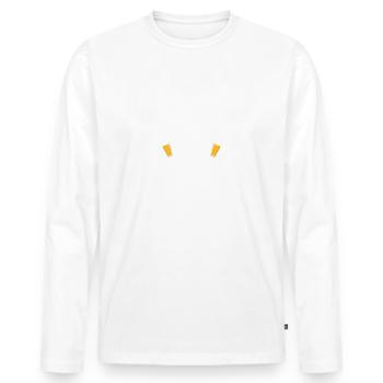 Homme humour moto apéro bière cadeau pour motard - T-shirt manches longues Premium bio Homme - blanc - Devant - Nico (187cm)