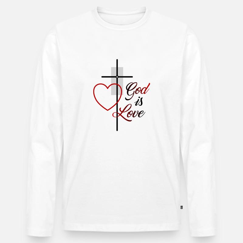 God is love - Männer Premium Bio Langarmshirt - Weiß
