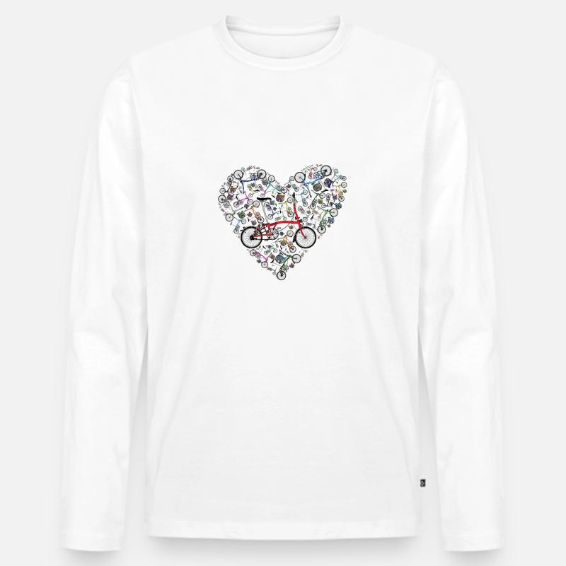 Ich liebe Brompton Bikes - Männer Premium Bio Langarmshirt - Weiß