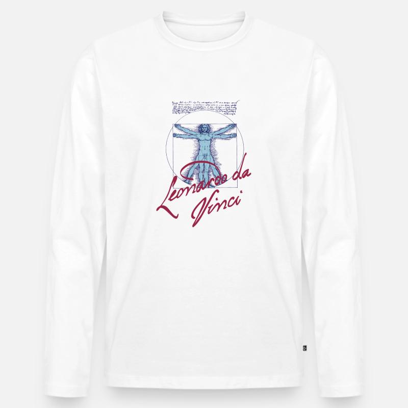 LEONARDO DA VINCI - Männer Premium Bio Langarmshirt - Weiß