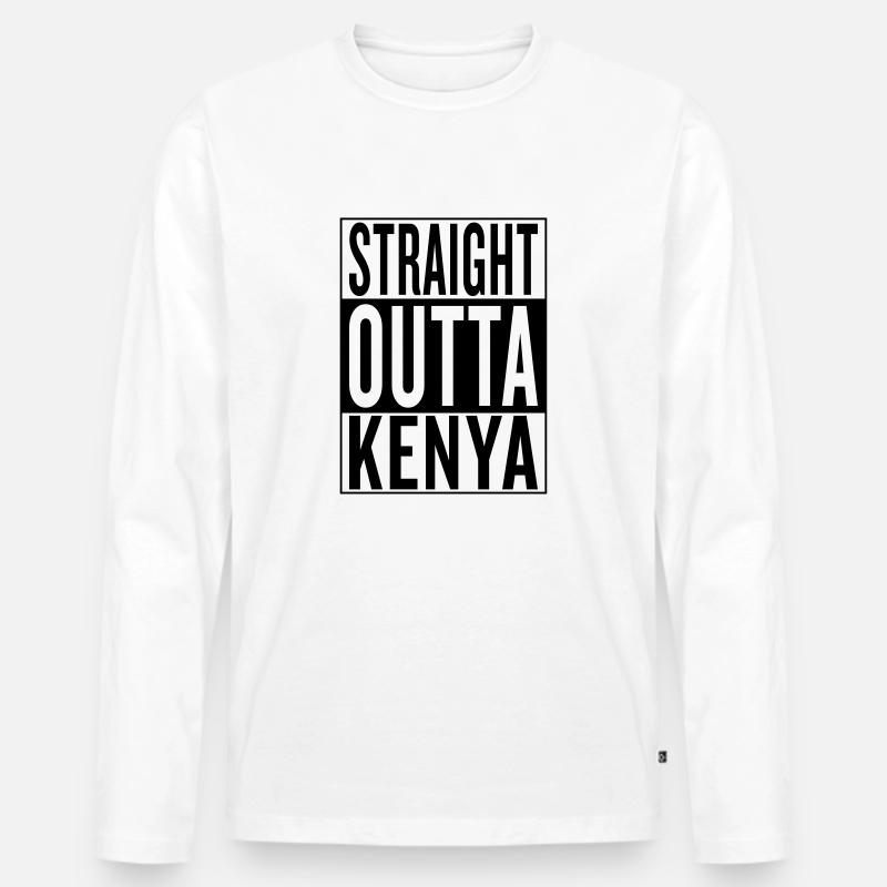 Kenya - Männer Premium Bio Langarmshirt - Weiß