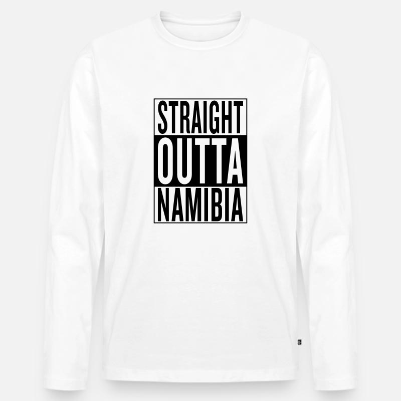 Namibia - Männer Premium Bio Langarmshirt - Weiß