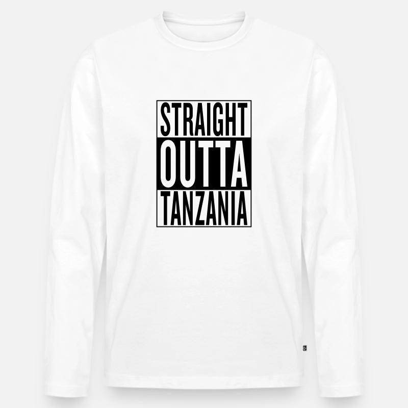 Tanzania - Männer Premium Bio Langarmshirt - Weiß