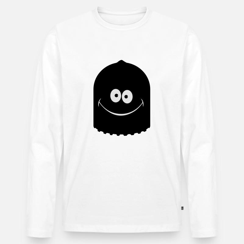 Küss mich! - Männer Premium Bio Langarmshirt - Weiß