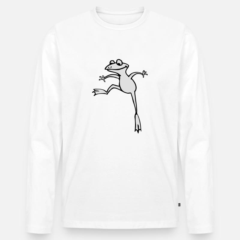 frosch - Männer Premium Bio Langarmshirt - Weiß