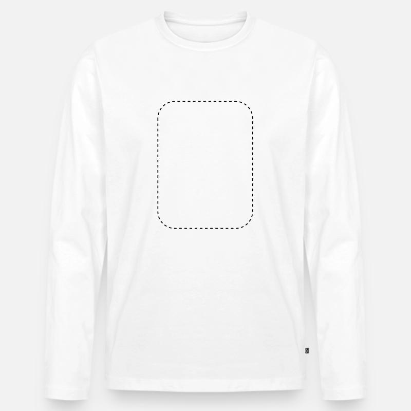 Rechteck gestrichelt rund - Männer Premium Bio Langarmshirt - Weiß