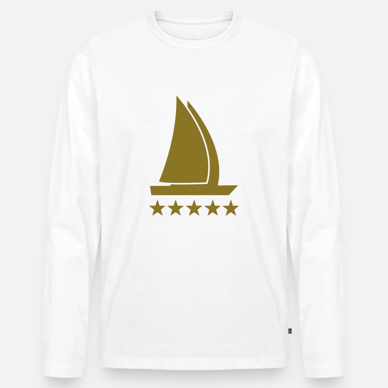 segelboot deluxe - Männer Premium Bio Langarmshirt - Weiß