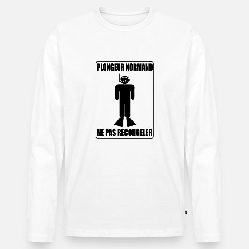 Diver Normand - Männer Premium Bio Langarmshirt - Weiß