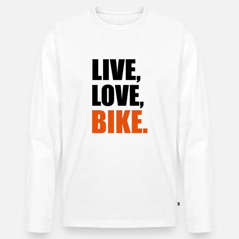 Fahrrad - Männer Premium Bio Langarmshirt - Weiß