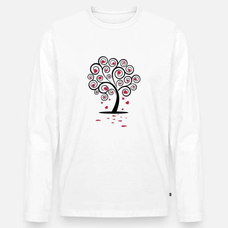 Love Tree - Männer Premium Bio Langarmshirt - Weiß