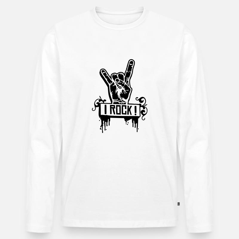 I ROCK - Männer Premium Bio Langarmshirt - Weiß