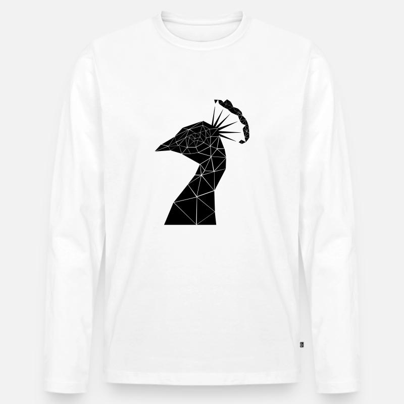 peacock - Männer Premium Bio Langarmshirt - Weiß