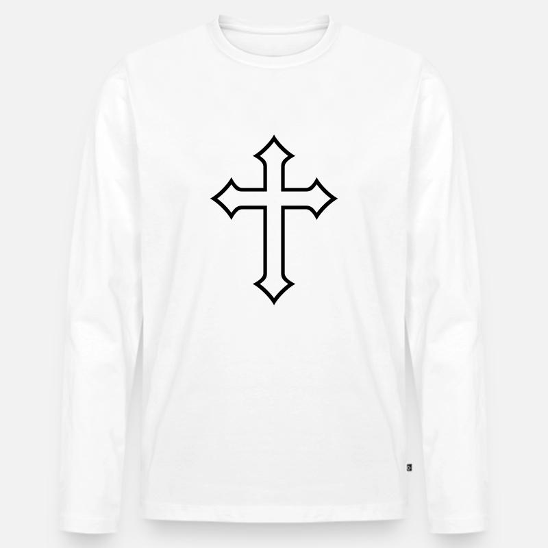 cross u - Männer Premium Bio Langarmshirt - Weiß