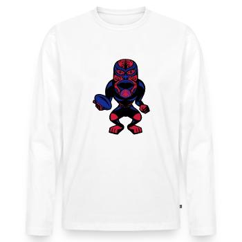 rugby mask - Men's Premium Organic Long Sleeve Shirt - white - Front - Nico (187cm)