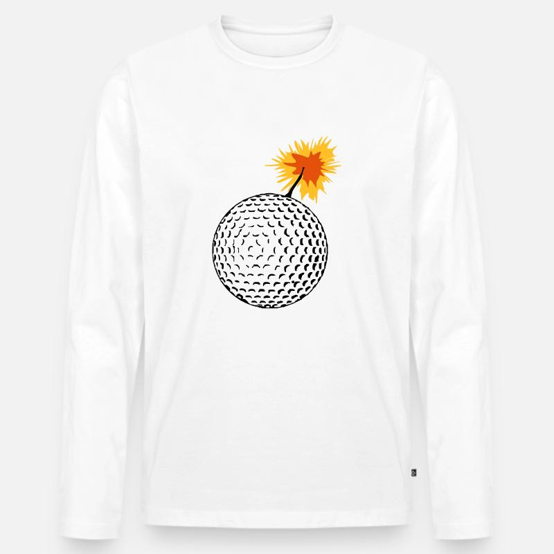 golfbombe - Männer Premium Bio Langarmshirt - Weiß