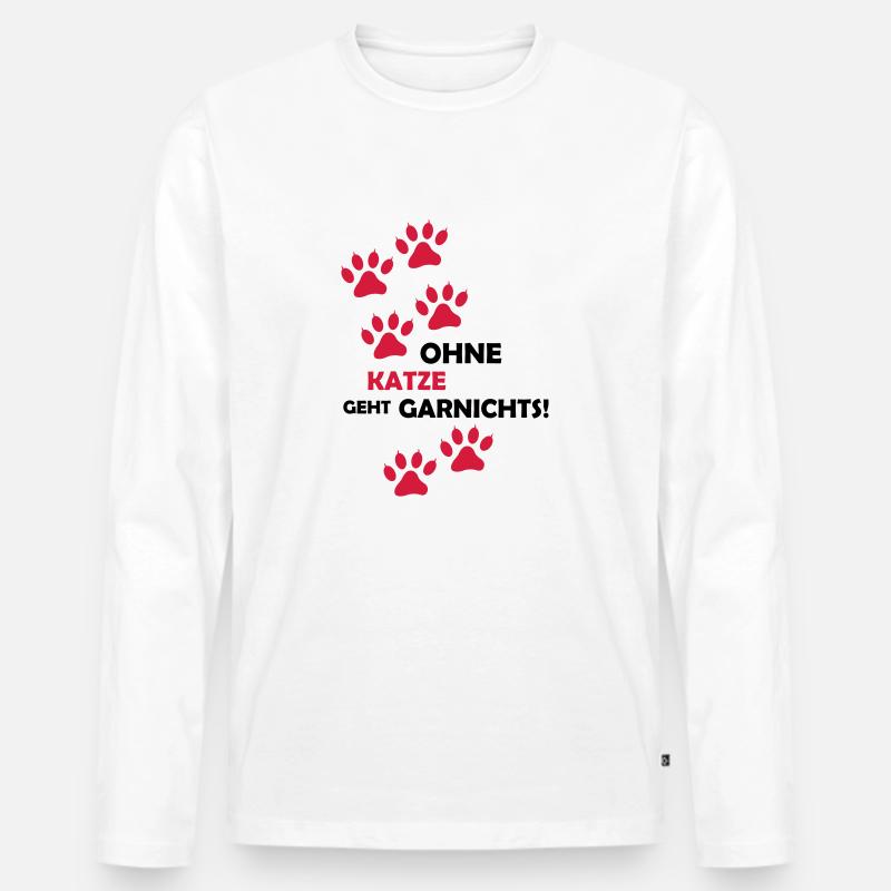 ohne_katze_geht_garnichts_002 - Männer Premium Bio Langarmshirt - Weiß