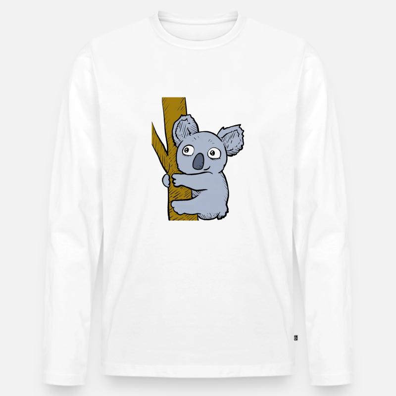 Frecher Koala - Männer Premium Bio Langarmshirt - Weiß
