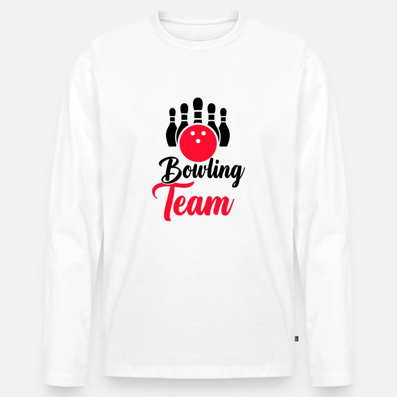 bowling team - Männer Premium Bio Langarmshirt - Weiß