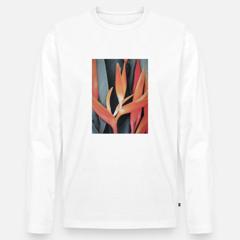 Bunte Blätter - Männer Premium Bio Langarmshirt - Weiß