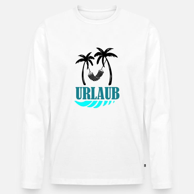 palms relax urlaub - Männer Premium Bio Langarmshirt - Weiß