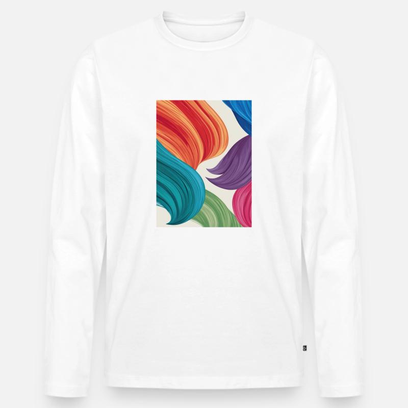 Federleichte Farben - Männer Premium Bio Langarmshirt - Weiß