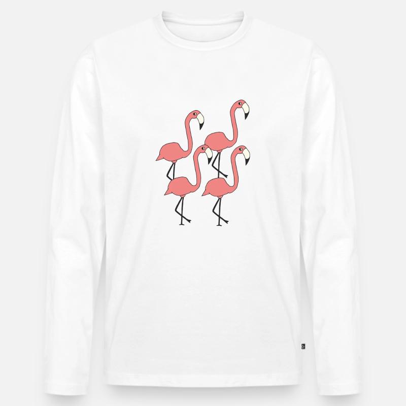 flamingo gruppe - Männer Premium Bio Langarmshirt - Weiß