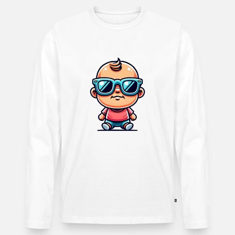 baby comic junge - Männer Premium Bio Langarmshirt - Weiß