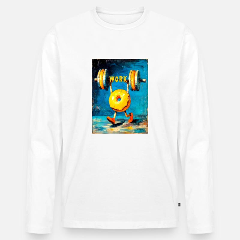 "Workout" by van Gogh - Männer Premium Bio Langarmshirt - Weiß