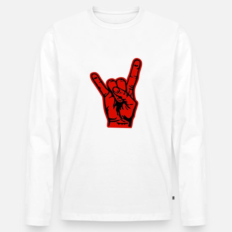 pommesgabel - Männer Premium Bio Langarmshirt - Weiß