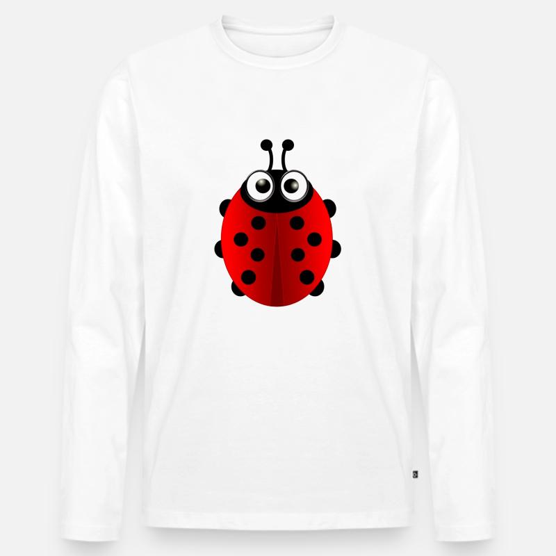 Marienkäfer (ladybug) 01 - Männer Premium Bio Langarmshirt - Weiß