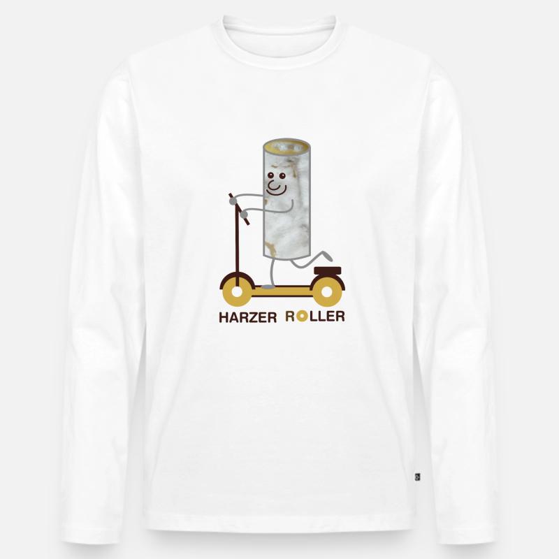 Harzer Roller (b) - Männer Premium Bio Langarmshirt - Weiß