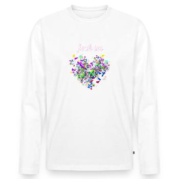 jeck in the heart,jeck,heart,confetti,confetti heart - Men's Premium Organic Long Sleeve Shirt - white - Front - Nico (187cm)