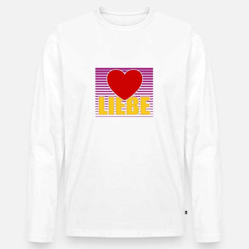 Liebe - Männer Premium Bio Langarmshirt - Weiß