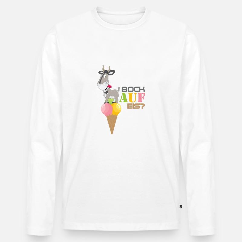 Bock auf Eis. - Männer Premium Bio Langarmshirt - Weiß