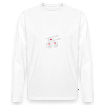 Sushi - Sushi-holic - Männer Premium Bio Langarmshirt - Weiß - Vorne - Nico (187cm)