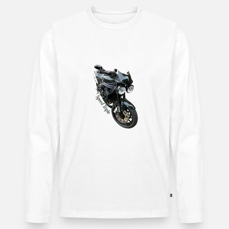 Speed Triple - Männer Premium Bio Langarmshirt - Weiß
